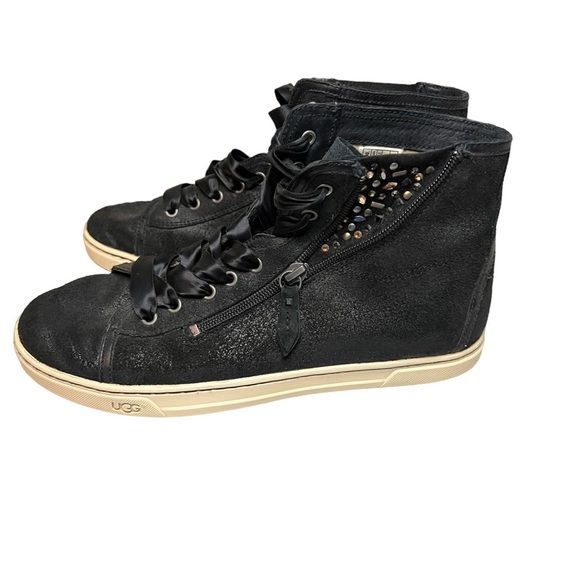 UGG BLANEY CRYSTALS HIGH TOP SNEAKERS ,Womens US 9.5 Color: BLACK - Picture 1 of 6